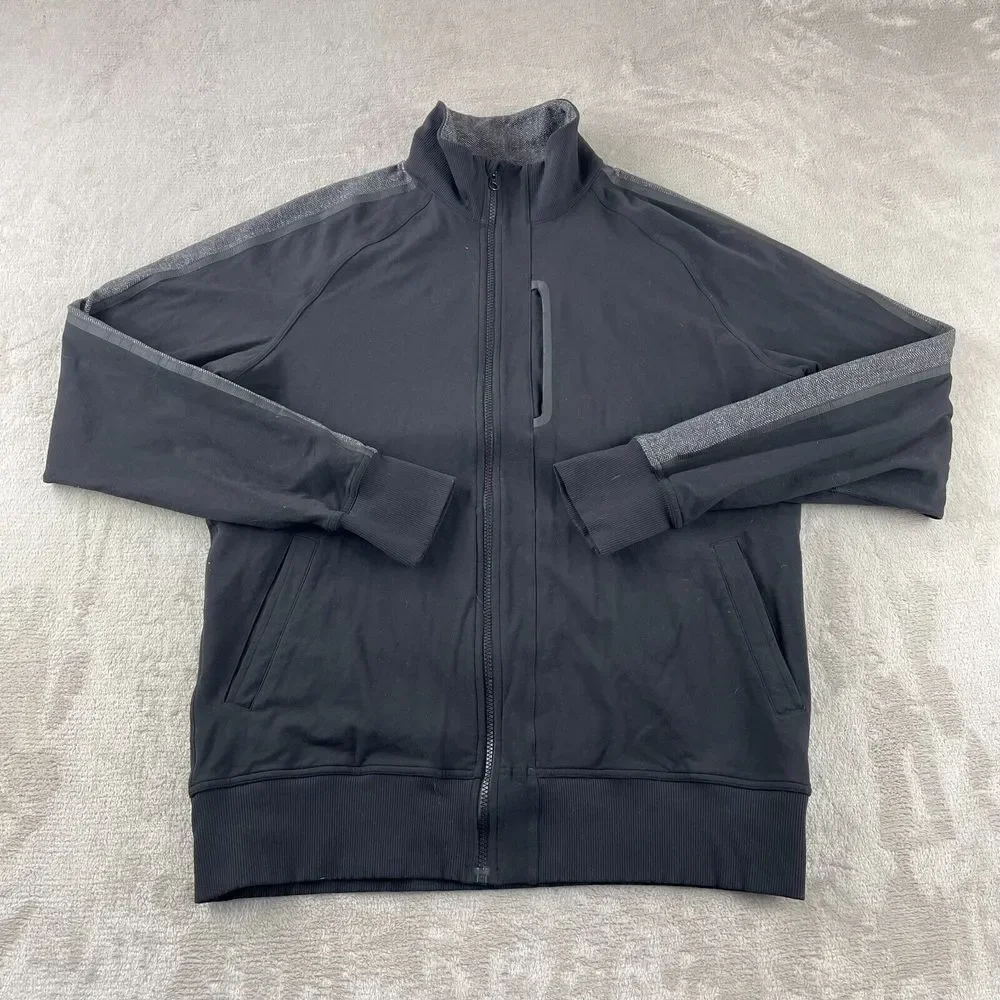 Lululemon Kung Fu II Jacket Men‎ XL Black Stretch Performance Training Track